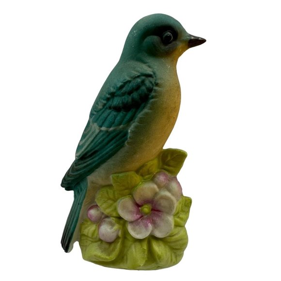 Blue Bird Floral Salt Shaker Made in Japan Sculpture Blue Pink Green Yellow - Picture 12 of 15
